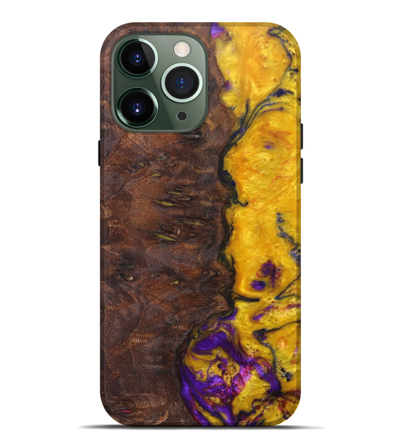 iPhone 13 Pro Max Wood+Resin Live Edge Phone Case - Brittany (Metallic, 615836)