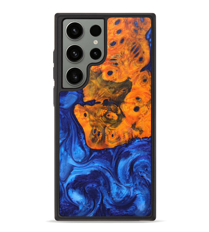 Galaxy S23 Ultra Wood+Resin Phone Case - Erna (Blue, 628745)