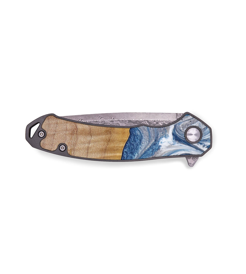 EDC Wood+Resin Pocket Knife - Clark (Blue, 641878)