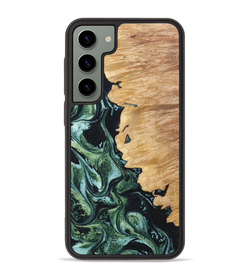 Galaxy S23 Plus Wood+Resin Phone Case - Mercedes (Green, 636605)