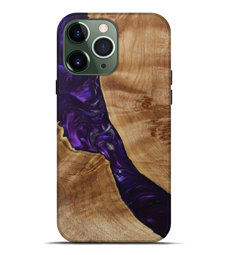 iPhone 13 Pro Max Wood+Resin Live Edge Phone Case - Manuela (Purple, 619487)