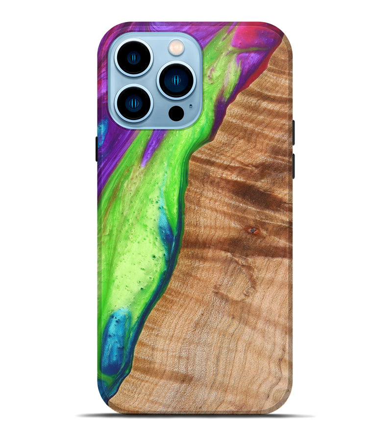 iPhone 14 Pro Max Wood+Resin Live Edge Phone Case - Jeanine (Artist Pick, 626346)
