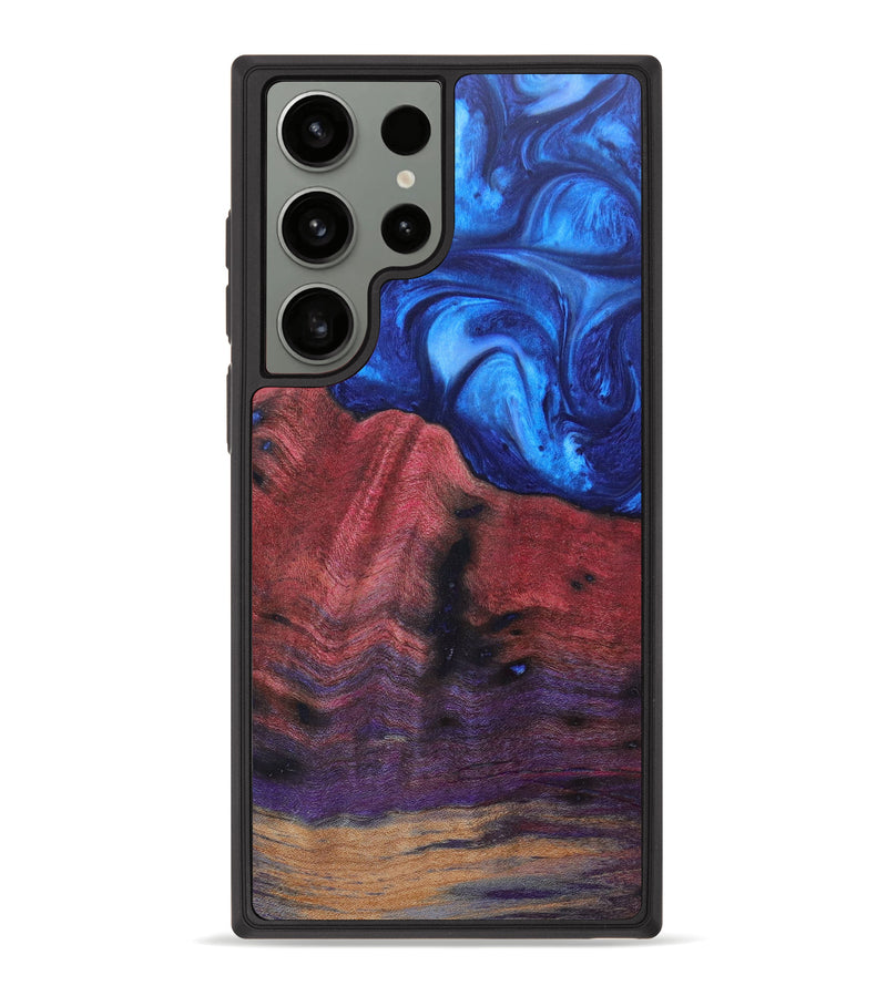 Galaxy S23 Ultra Wood+Resin Phone Case - Emilia (Blue, 628900)