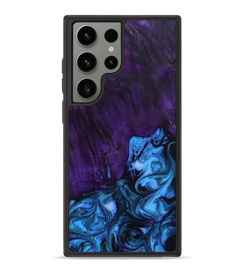 Galaxy S23 Ultra Wood+Resin Phone Case - Sheila (Blue, 645518)
