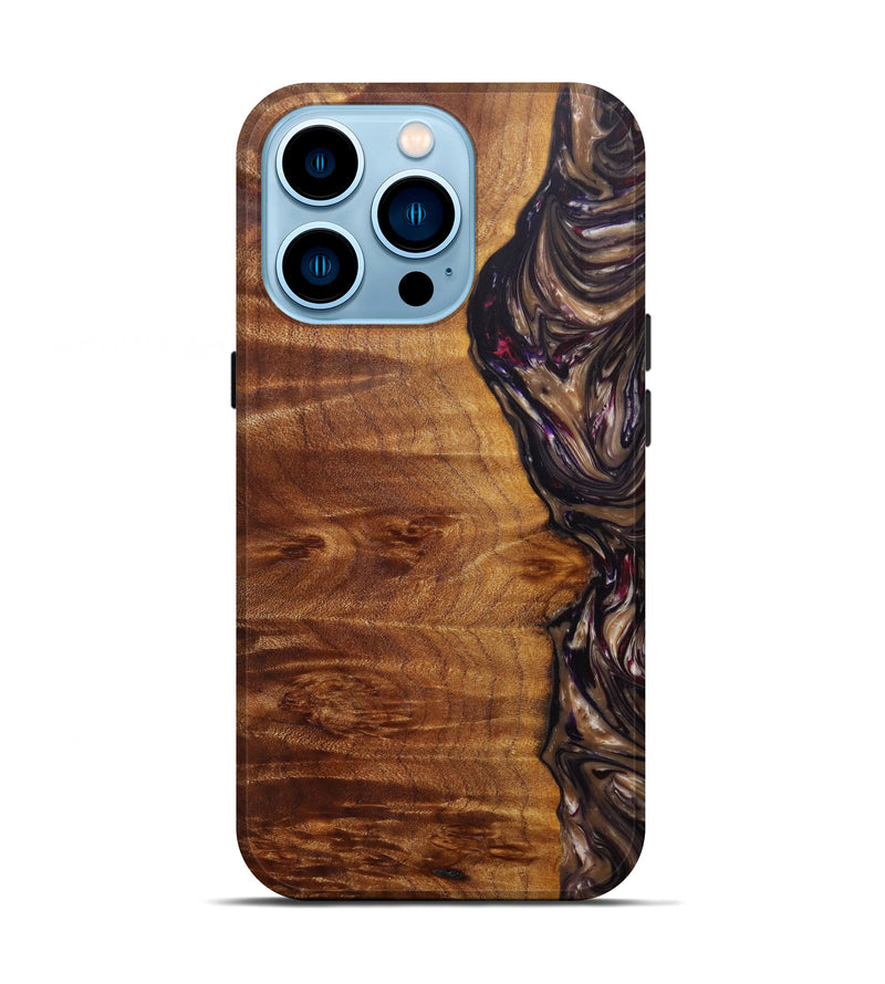 iPhone 14 Pro Wood+Resin Live Edge Phone Case - Starsdps (Metallic, 597280)