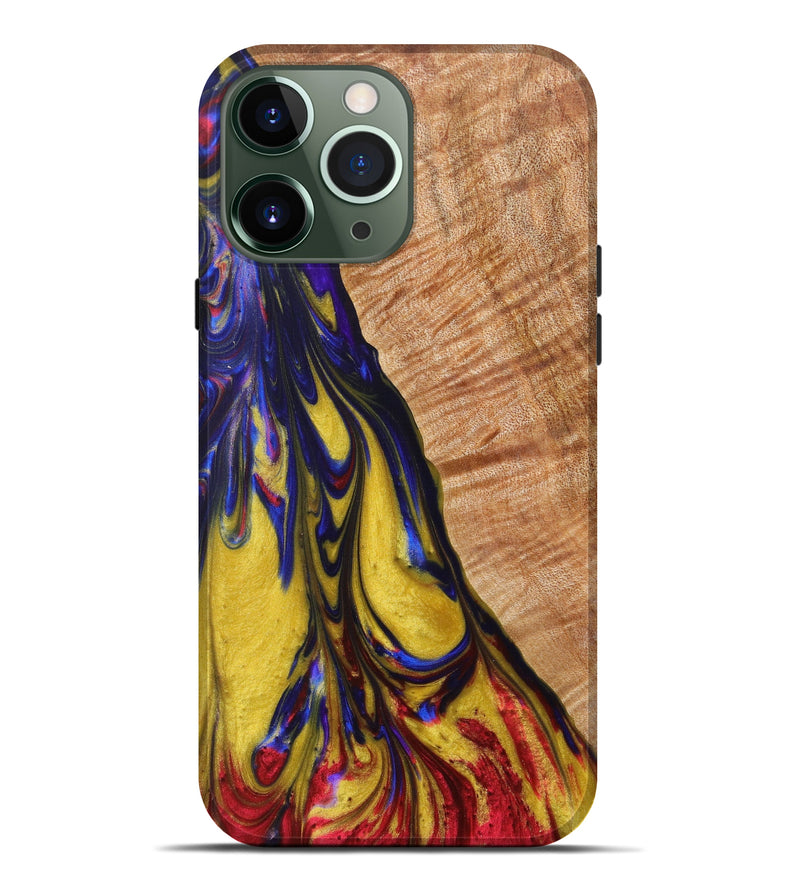 iPhone 13 Pro Max Wood+Resin Live Edge Phone Case - Anayah (Blue, 627223)