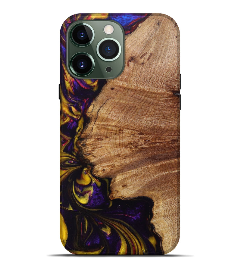iPhone 13 Pro Max Wood+Resin Live Edge Phone Case - Cambree (Purple, 624337)