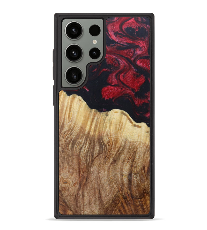 Galaxy S23 Ultra Wood+Resin Phone Case - Latisha (Red, 621891)