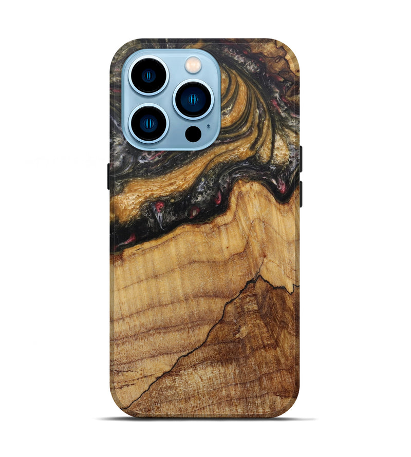 iPhone 14 Pro Wood+Resin Live Edge Phone Case - Patti (Metallic, 584050)