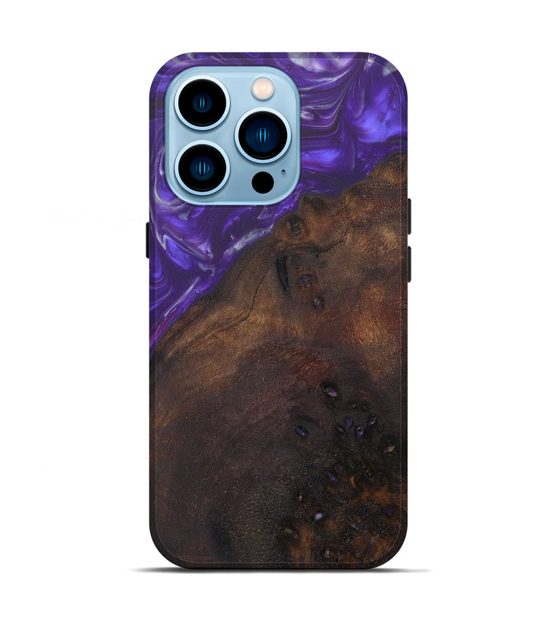 iPhone 14 Pro Wood+Resin Live Edge Phone Case - Calypso (Purple, 602507)