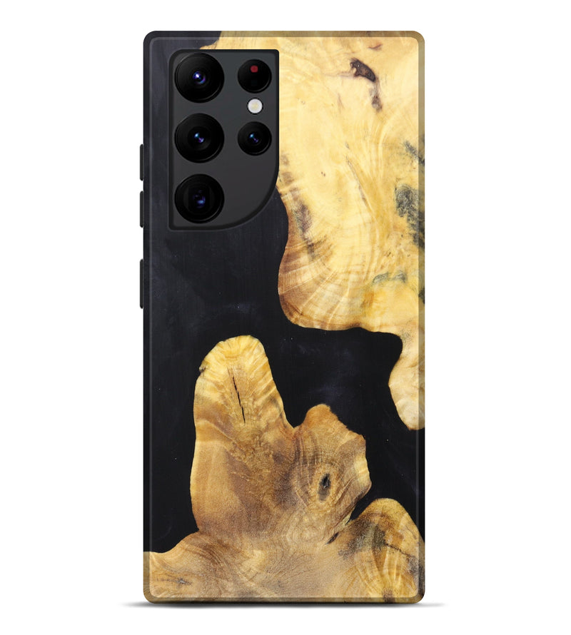 Galaxy S22 Ultra Wood+Resin Live Edge Phone Case - Eula (Pure Black, 616827)