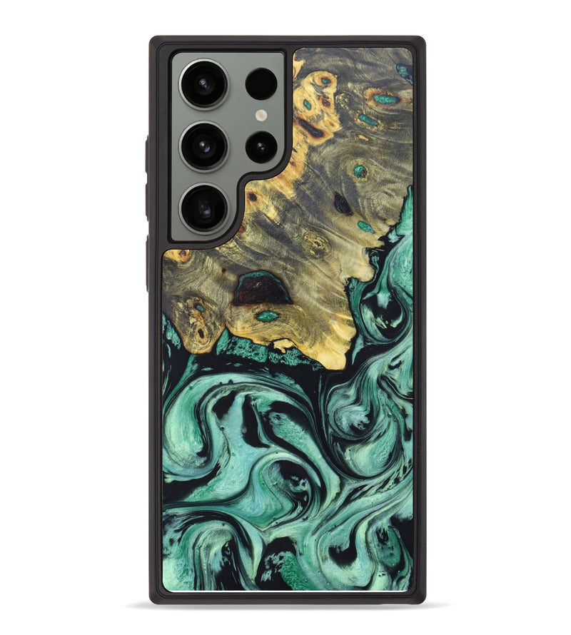 Galaxy S23 Ultra Wood+Resin Phone Case - Nathalia (Green, 623969)