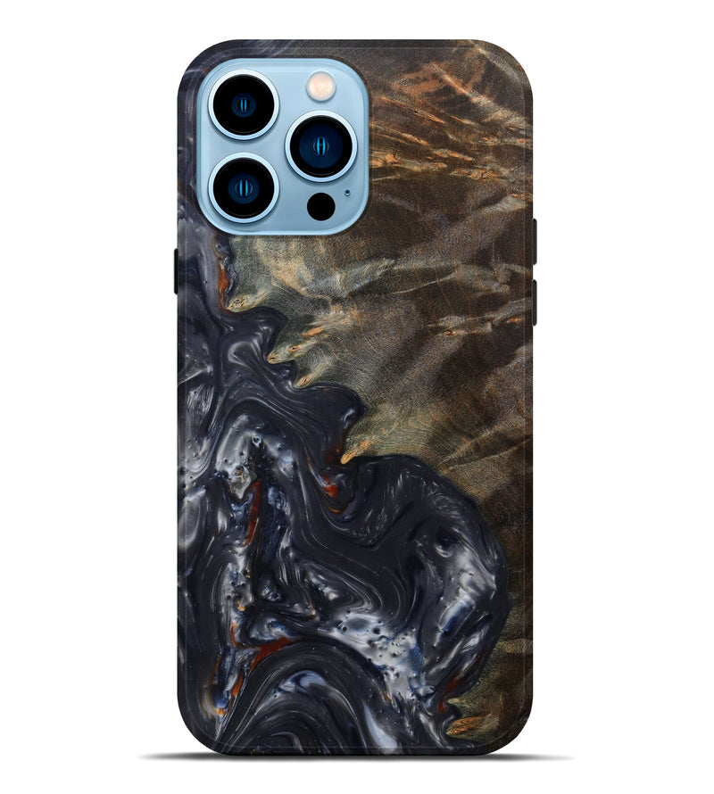 iPhone 14 Pro Max Wood+Resin Live Edge Phone Case - Jagjeet (Metallic, 591411)