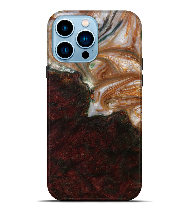 iPhone 14 Pro Max Wood+Resin Live Edge Phone Case - Bryna (Metallic, 588738)