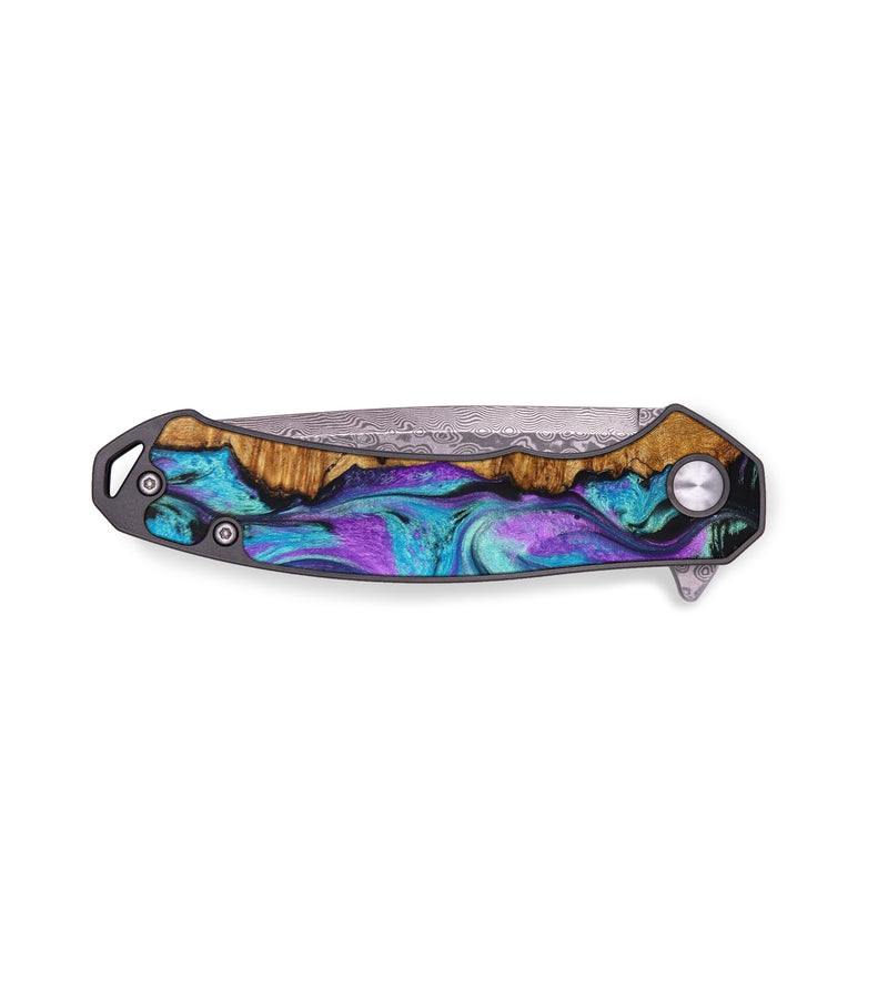 EDC Wood+Resin Pocket Knife - Raelyn (Purple, 640316)