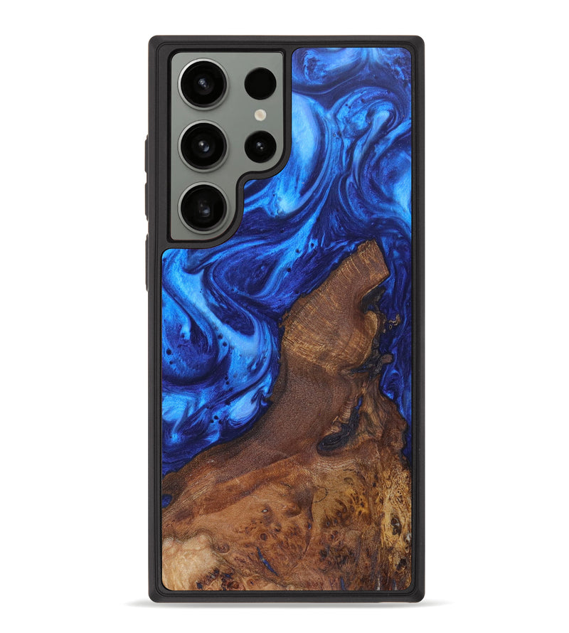 Galaxy S23 Ultra Wood+Resin Phone Case - Avis (Blue, 628755)