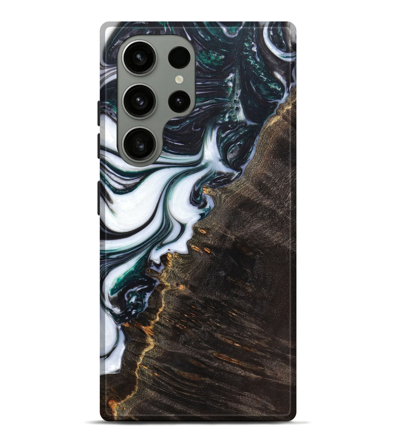 Galaxy S23 Ultra Wood+Resin Live Edge Phone Case - Kimber (Black & White, 629779)