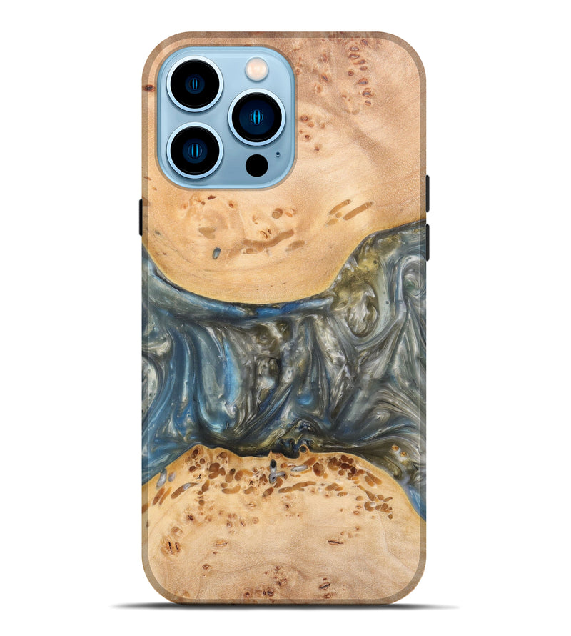 iPhone 14 Pro Max Wood+Resin Live Edge Phone Case - Chanelle (Metallic, 616853)