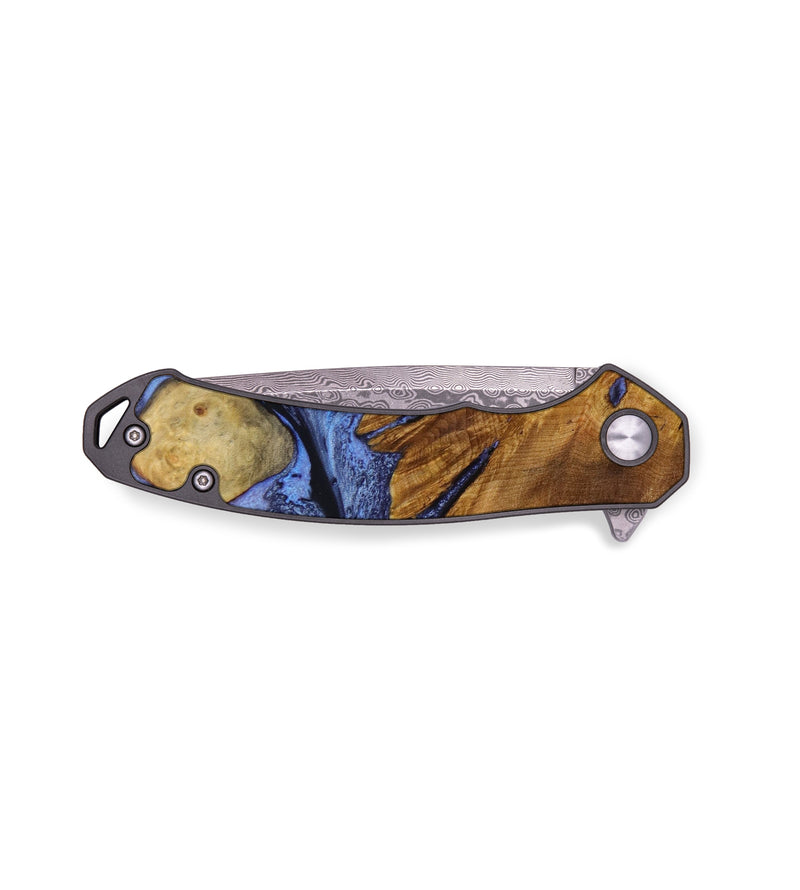 EDC Wood+Resin Pocket Knife - Deanna (Blue, 644186)