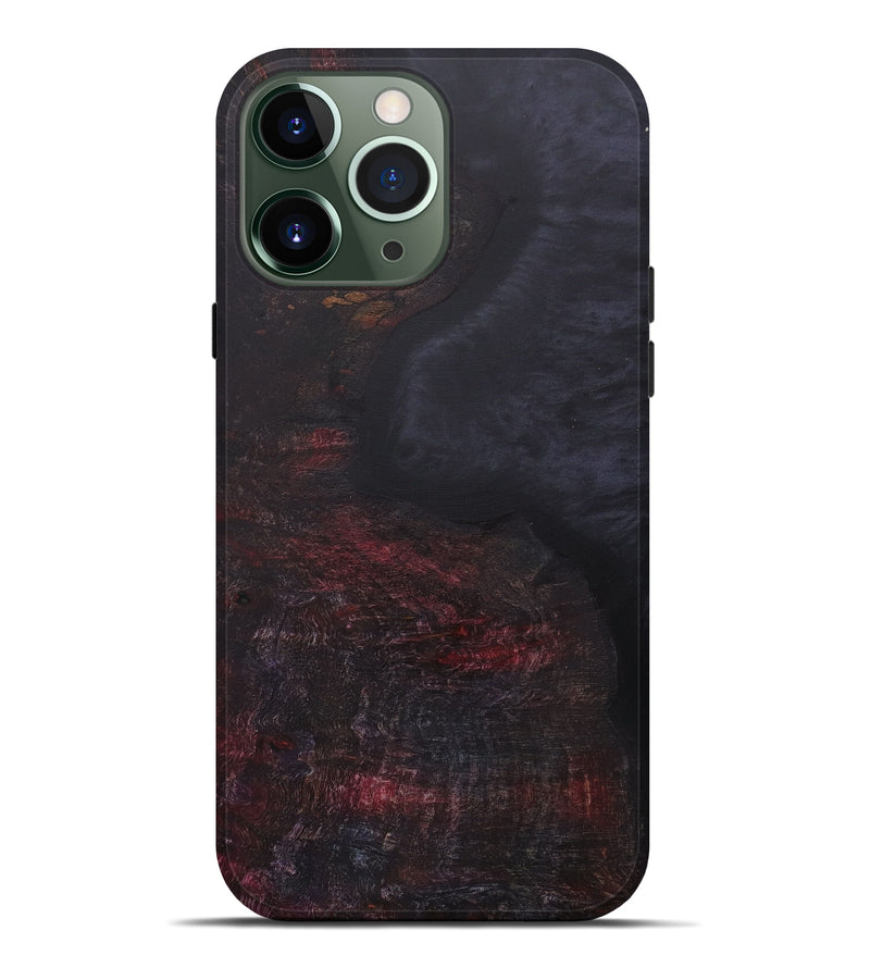 iPhone 13 Pro Max Wood+Resin Live Edge Phone Case - Chawki (Pure Black, 587049)