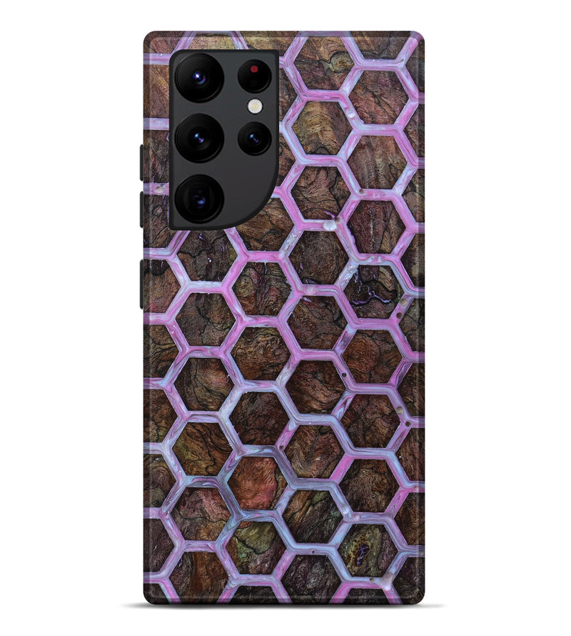 Galaxy S22 Ultra Wood+Resin Live Edge Phone Case - Sophia (Purple, 634615)