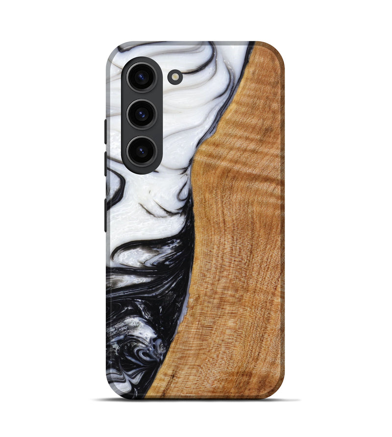 Galaxy S23 ResinArt Live Edge Phone Case - Hanna (Black & White, 622938)