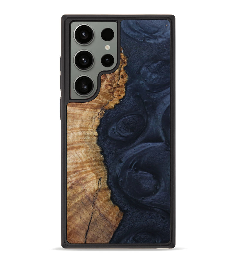 Galaxy S23 Ultra Wood+Resin Phone Case - Erick (Black & White, 631617)