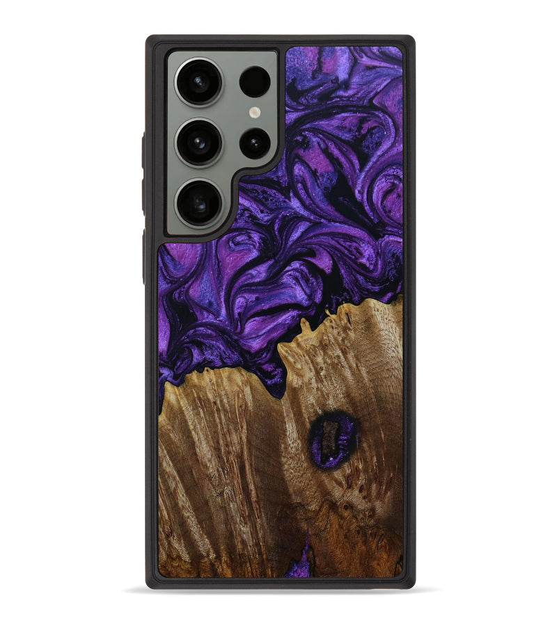 Galaxy S23 Ultra Wood+Resin Phone Case - Quinton (Purple, 645919)
