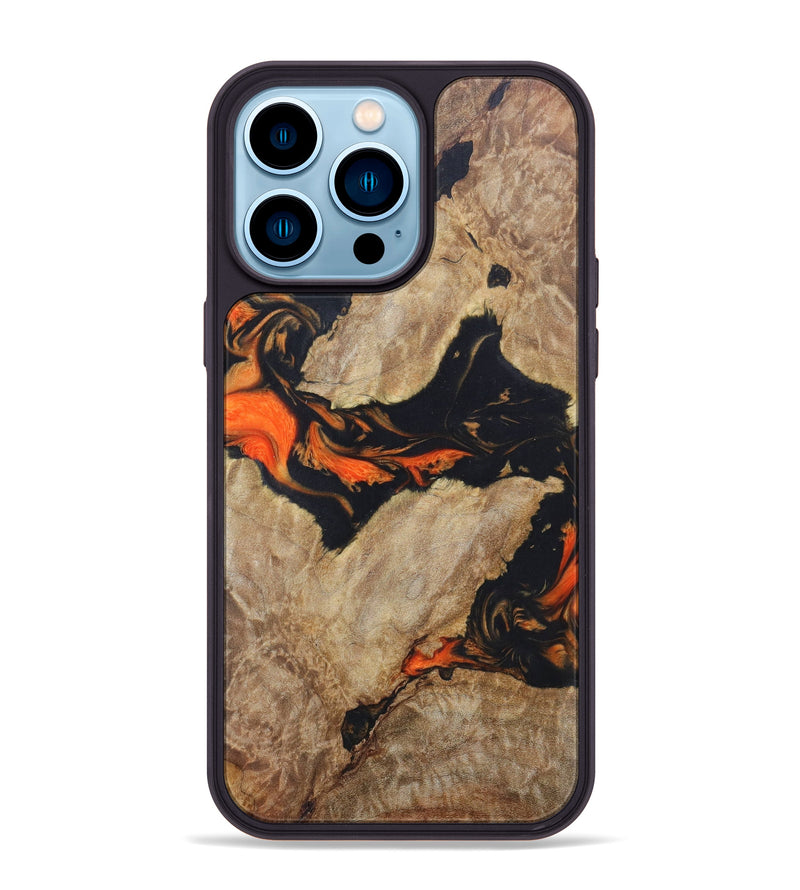 iPhone 14 Pro Max Wood+Resin Phone Case - Imran (Lava, 624921)