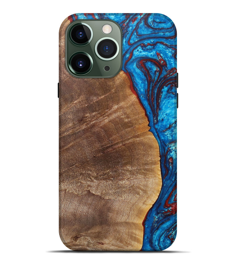 iPhone 13 Pro Max Wood+Resin Live Edge Phone Case - Jase (Blue, 635124)