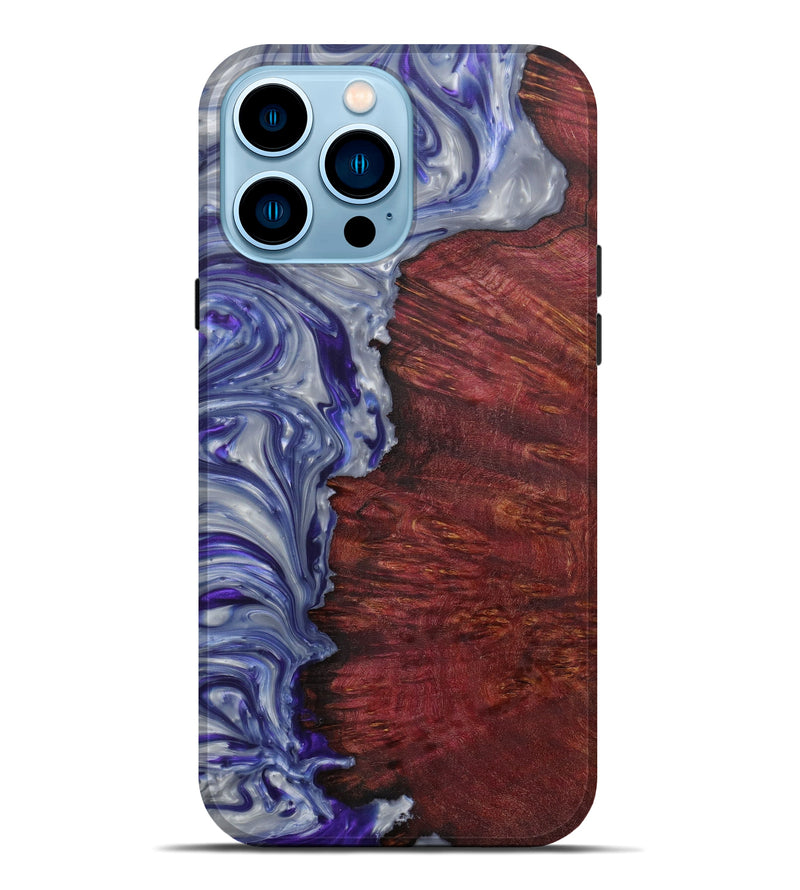 iPhone 14 Pro Max Wood+Resin Live Edge Phone Case - Maier (Purple, 585147)