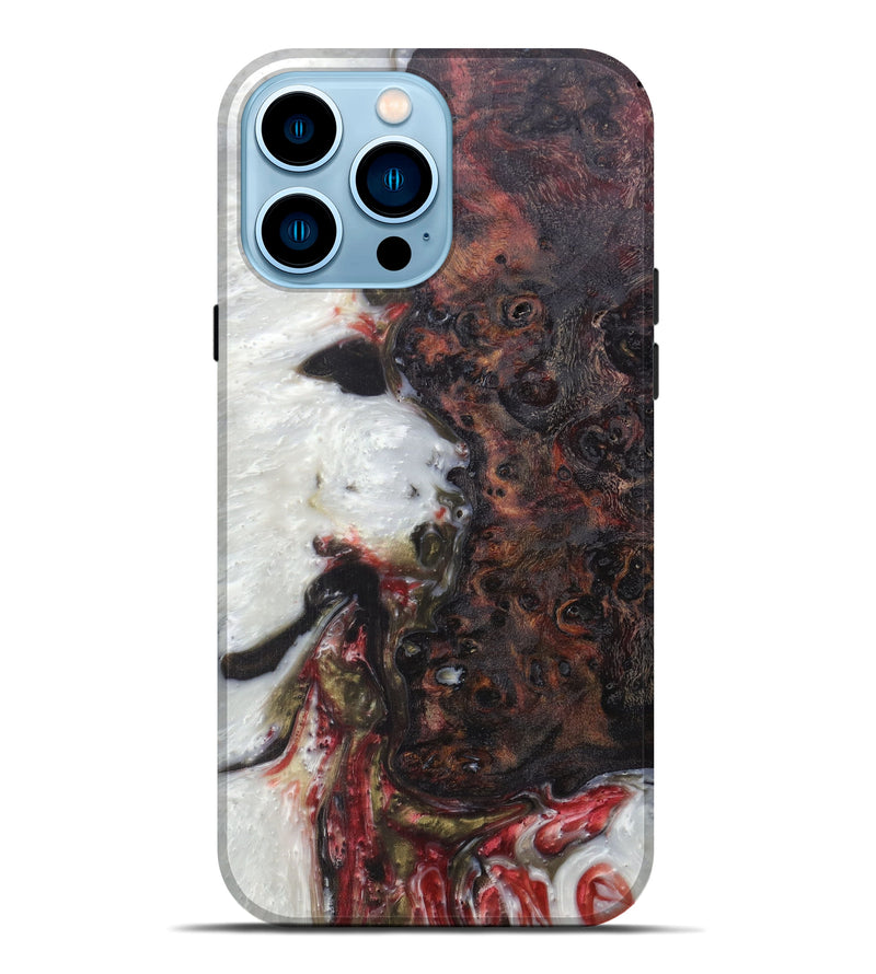 iPhone 14 Pro Max Wood+Resin Live Edge Phone Case - Tadeo (Black & White, 611070)