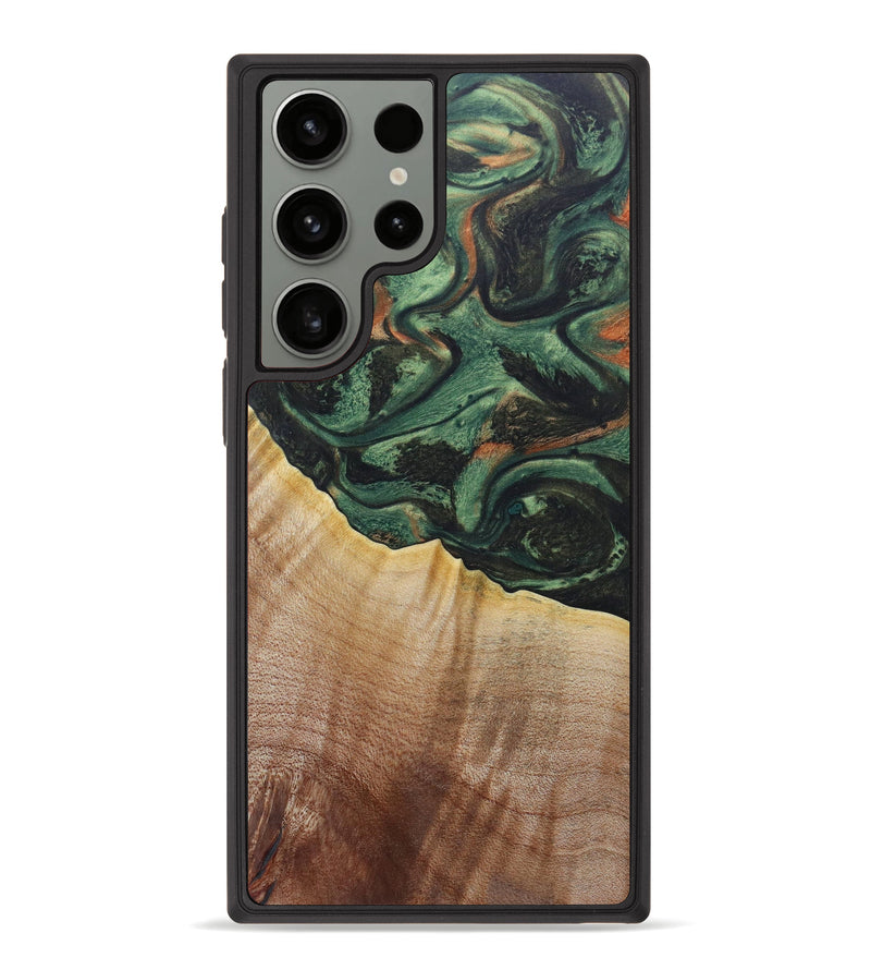 Galaxy S23 Ultra Wood+Resin Phone Case - Brisa (Green, 621320)