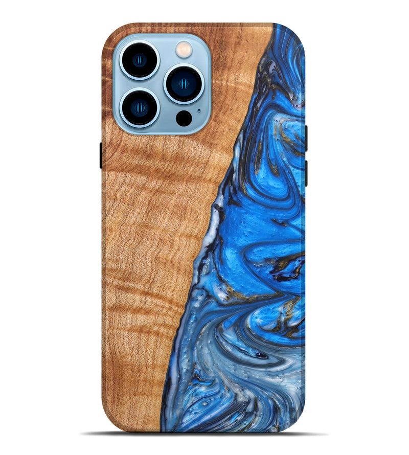 iPhone 14 Pro Max Wood+Resin Live Edge Phone Case - Bear (Artist Pick, 628629)