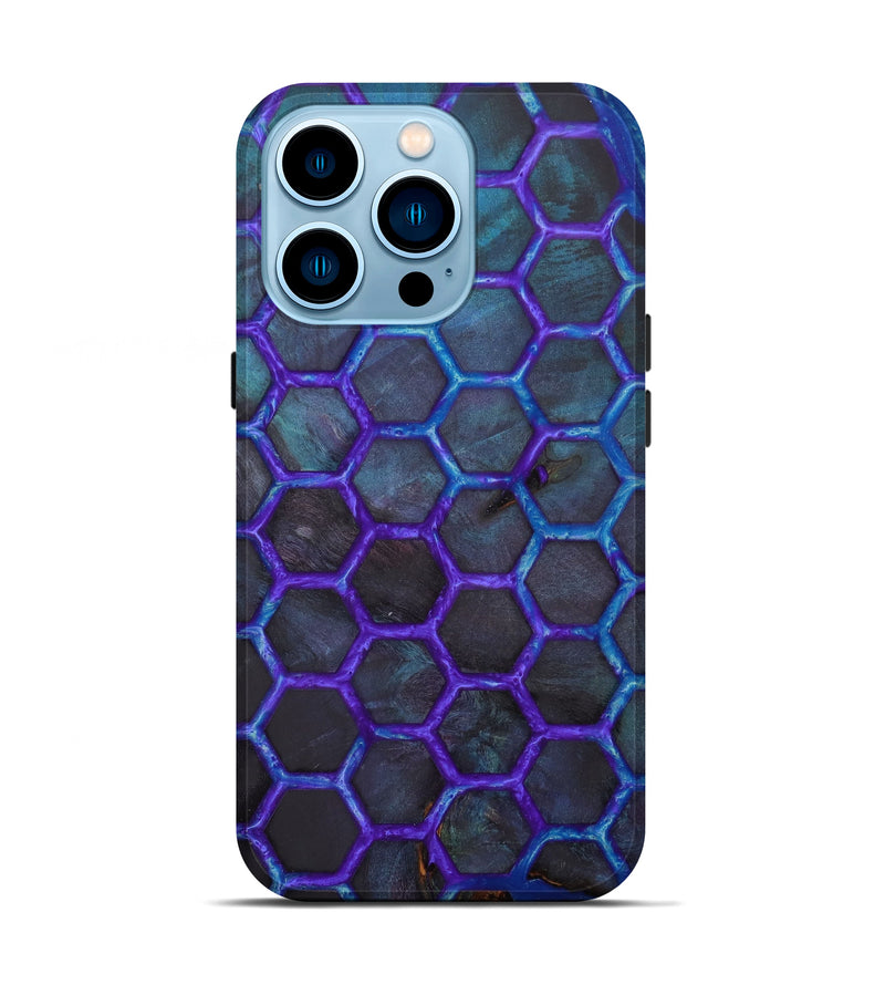 iPhone 14 Pro Wood+Resin Live Edge Phone Case - Issac (Purple, 643972)