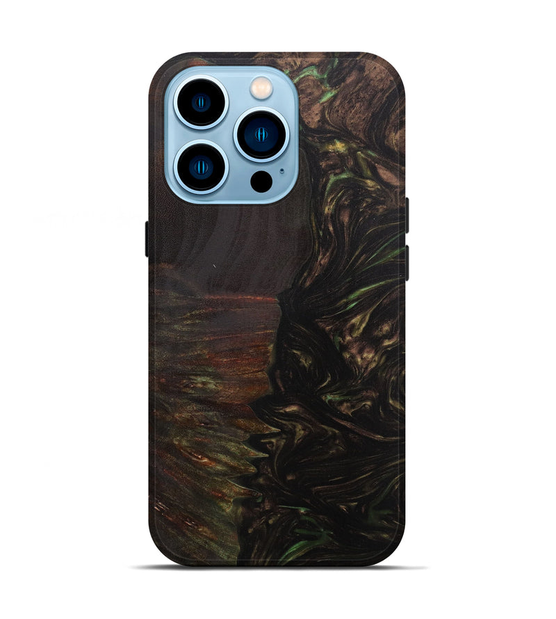 iPhone 14 Pro Wood+Resin Live Edge Phone Case - Karan (Metallic, 594798)