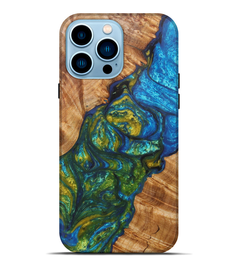 iPhone 14 Pro Max Wood+Resin Live Edge Phone Case - Rashida (Artist Pick, 611187)