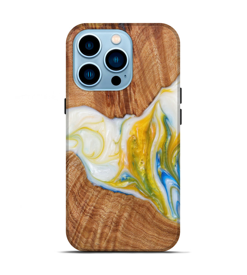 iPhone 14 Pro Wood+Resin Live Edge Phone Case - Edison (Metallic, 610624)