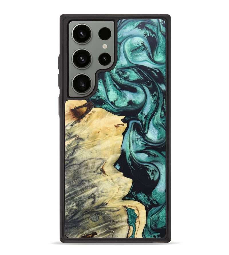 Galaxy S23 Ultra Wood+Resin Phone Case - Griffin (Green, 626393)