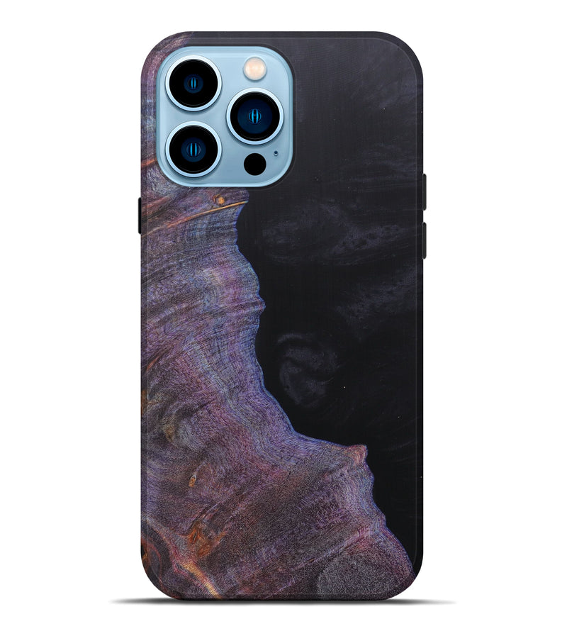 iPhone 14 Pro Max Wood+Resin Live Edge Phone Case - Ollie (Pure Black, 616829)