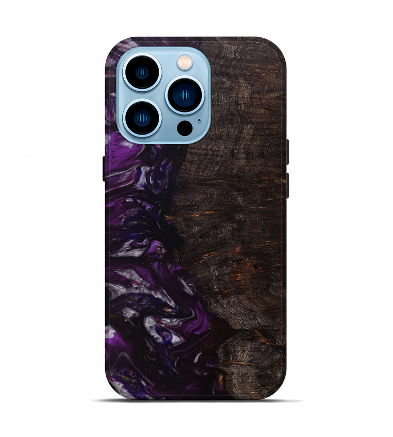 iPhone 14 Pro Wood+Resin Live Edge Phone Case - Saint (Purple, 619566)