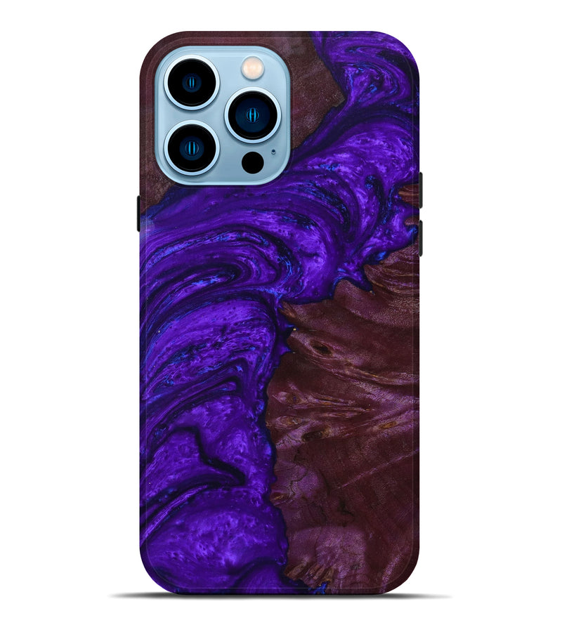 iPhone 14 Pro Max Wood+Resin Live Edge Phone Case - Tristen (Purple, 639006)