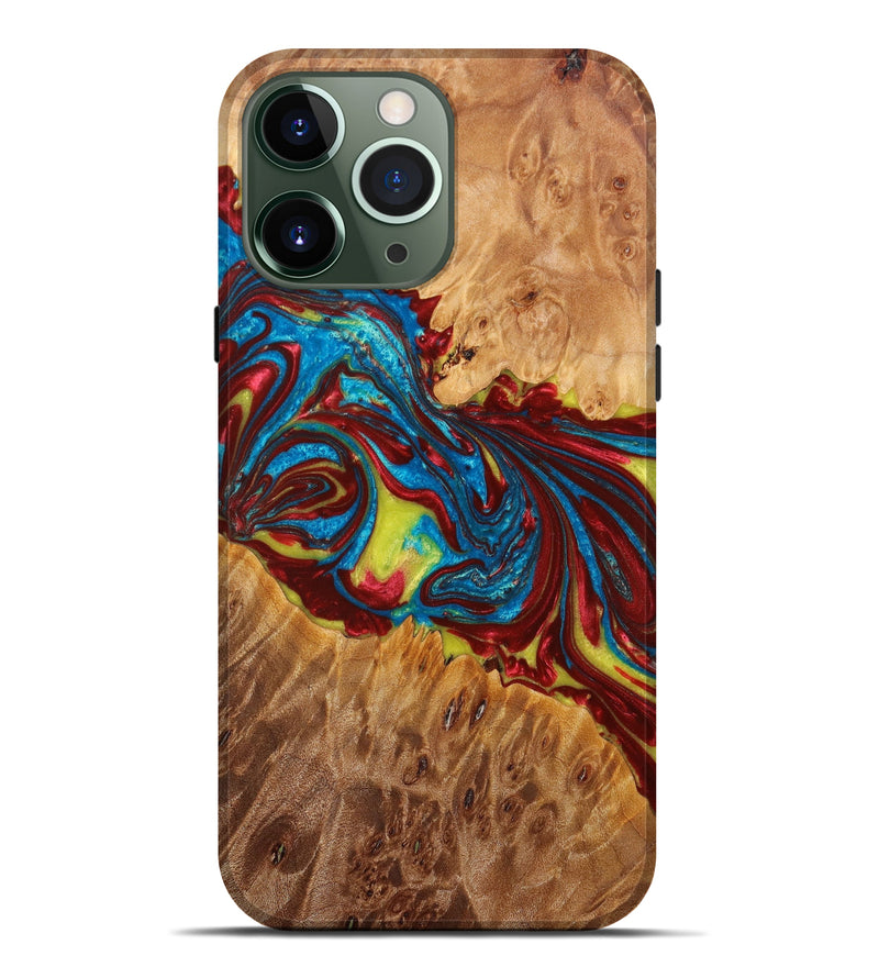 iPhone 13 Pro Max Wood+Resin Live Edge Phone Case - Andrea (Red, 642811)