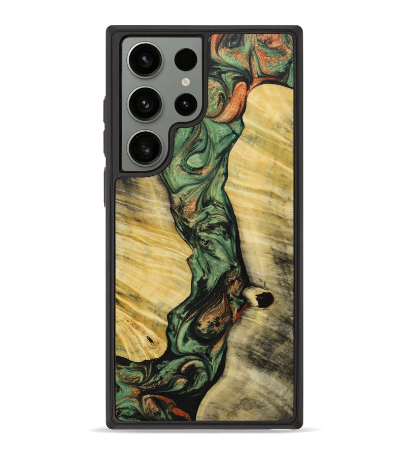 Galaxy S23 Ultra Wood+Resin Phone Case - Bonnie (Green, 641345)