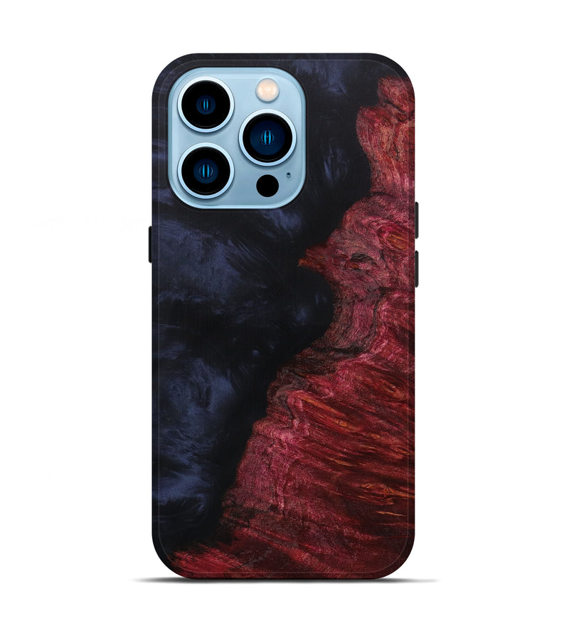 iPhone 14 Pro Wood+Resin Live Edge Phone Case - Enis (Pure Black, 604538)