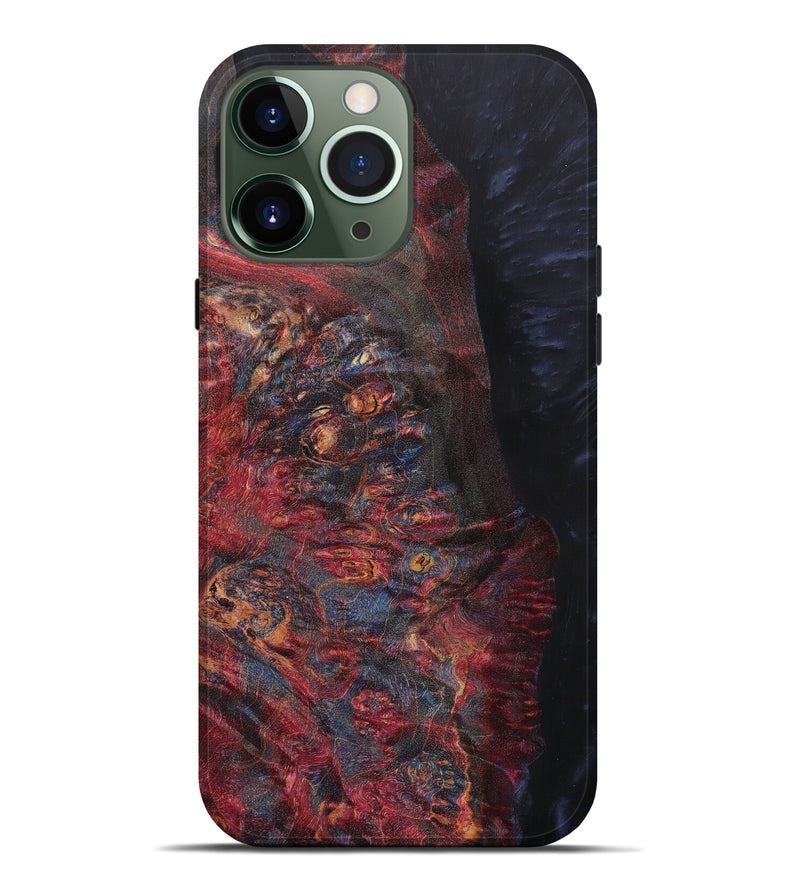 iPhone 13 Pro Max Wood+Resin Live Edge Phone Case - Chester (Pure Black, 604536)