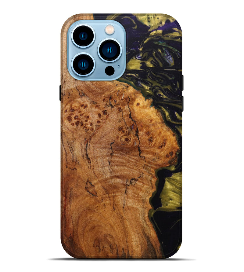 iPhone 14 Pro Max Wood+Resin Live Edge Phone Case - Luka (Metallic, 624329)