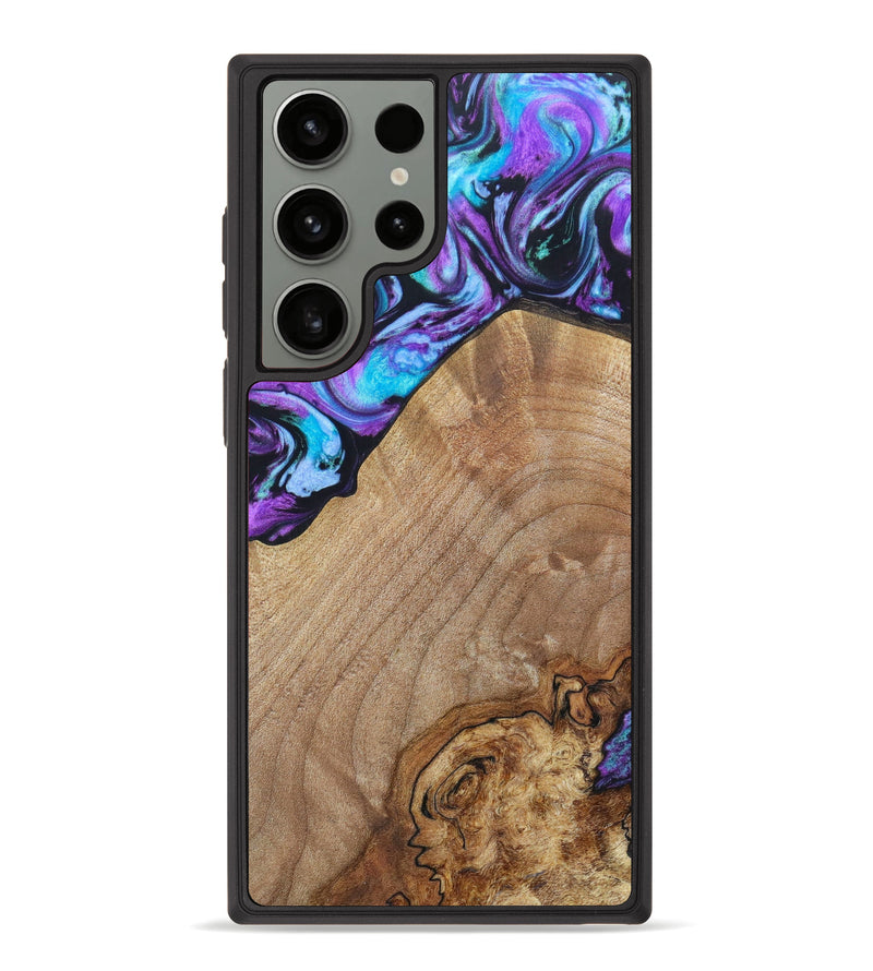 Galaxy S23 Ultra Wood+Resin Phone Case - Tiffanie (Purple, 631973)