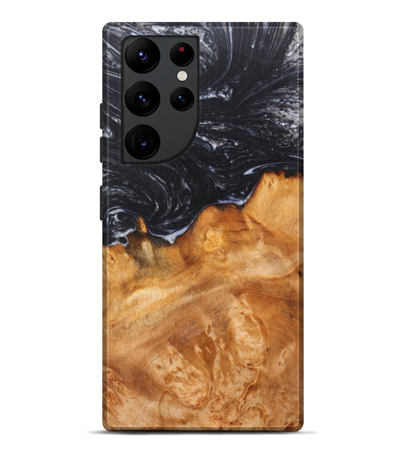 Galaxy S22 Ultra Wood+Resin Live Edge Phone Case - Tiena (Black & White, 605673)