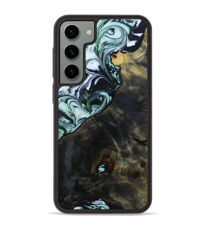 Galaxy S23 Plus Wood+Resin Phone Case - Gertrude (Black & White, 645729)